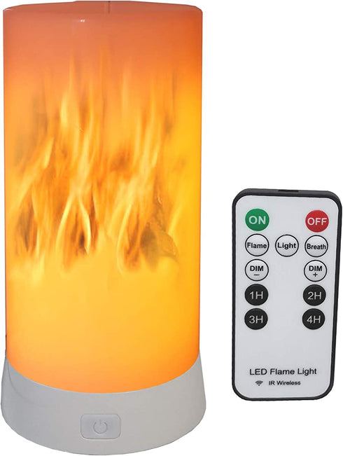 Led Flame Effect Lantern Light USB Rechargeable Flameless Candle 4 Modes Remoted Flickering Flame Effect Mood Light Flameless for Holdiday Halloween Christmas Party Bar Decor Birthday Gift (1 Pack)