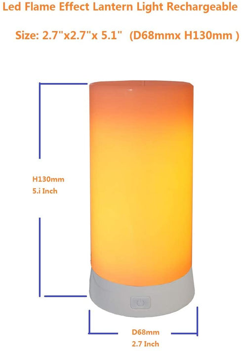 Led Flame Effect Lantern Light USB Rechargeable Flameless Candle 4 Modes Remoted Flickering Flame Effect Mood Light Flameless for Holdiday Halloween Christmas Party Bar Decor Birthday Gift (1 Pack)