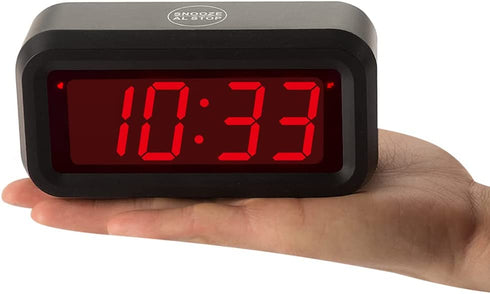 Timegyro Small Wall /Shelf /Desk Digital Clock Only Battery Operated with 1.2" Large Display. 4pcs Batteries Can Keep The Time Display Day and Night for More Than One Year (Black)