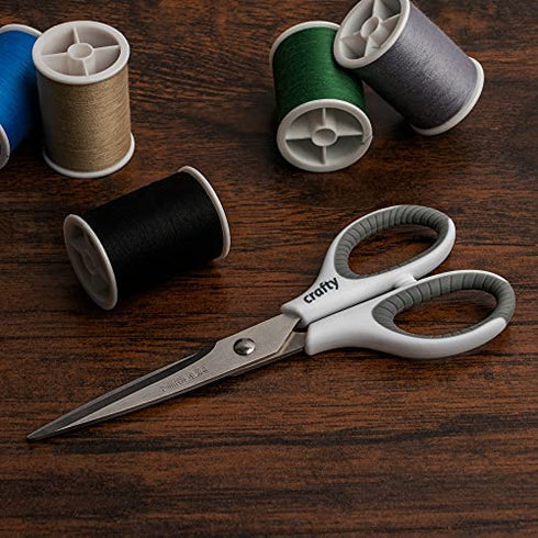 SINGER 07180 6-1/2-Inch Sewing Scissors with Pink and White Comfort Grip , Silver