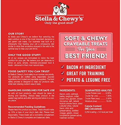 Stella & Chewy's Crav'n Bac'n Dog Treats Bacon & Pork Recipe, 8.25 oz. Bag