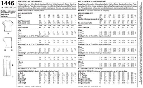 Simplicity US1446FF Easy to Sew Women's Shirt, Pants, and Shorts Sewing Pattern Kit, Code 1446, Sizes 18W-24W