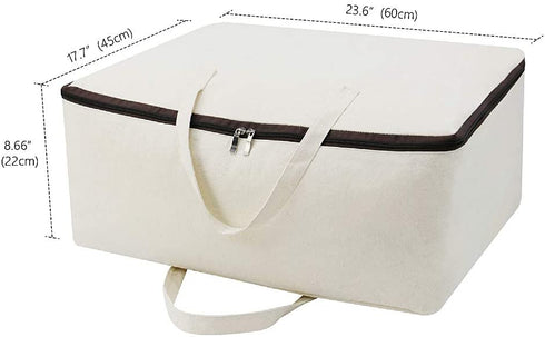 AMJ Set of 2, Storage Bags with 3-Side Zip Open & Handles, House Move or Winter Garment Storage in Wardrobe, Beige