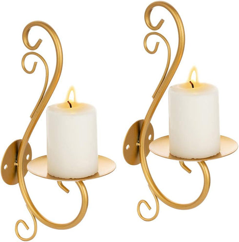 Sziqiqi Wall Candle Sconces Iron Vine Candleholder Wall Art Decoration Home Decoration Tealight Candle Stand Gold
