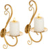 Sziqiqi Wall Candle Sconces Iron Vine Candleholder Wall Art Decoration Home Decoration Tealight Candle Stand Gold