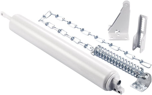 Ideal Security Pneumatic Lock for Screen Door with Chain, White (1.25-2 Inches)