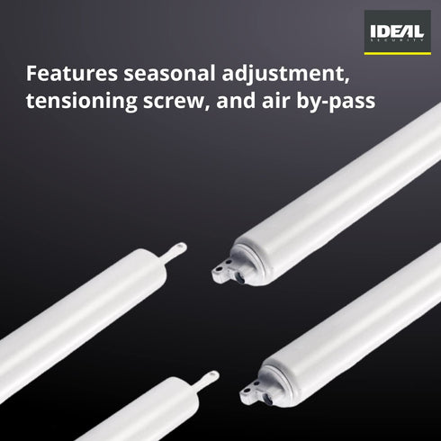 Ideal Security Pneumatic Lock for Screen Door with Chain, White (1.25-2 Inches)