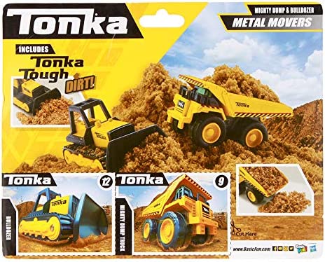 Tonka - Metal Movers Combo Pack - Mighty Dump Truck & Bulldozer , Brown