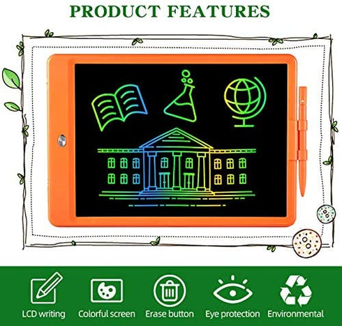 Writing Tablet 10 Inch Drawing Pad, Colorful Screen Doodle Board for Kids, Girls Gifts Toys for 3 4 5 6 7 8 9 10 Year Old Girls and Boys (Orange)