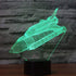 3D Illusion Night Light Space Shuttle 7 Color Change Touch Switch USB Powered LED Desk Lamp Christmas Thanksgiving Decor