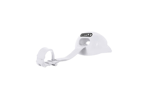 Battle Oxygen Lip Protector Mouthguard with Connected Strap – Football and Sports Mouth Guard – Maximum Oxygen Supply – Mouthpiece Fits With or Without Braces – Impact Shield Covers Lips and Teeth, White, One Size