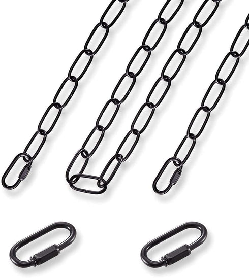 PEESIN Black Pendant Light Fixture Chain, 6 feet Lighting Hanging Chain, Pendant Lamp Fixture Chain Extension with Connection Locks, Heavy Duty Lighting Chain Replacement for Chandelier, Plants, 50 BL