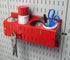Wall Control Pegboard Spray Can Holder Bracket and Aerosol Can Organizer for Wall Control Pegboard and Slotted Tool Board Red
