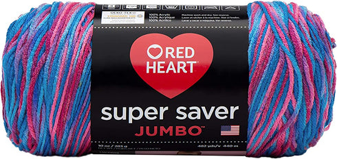 Red Heart Super Saver Jumbo Yarn, Bonbon Print
