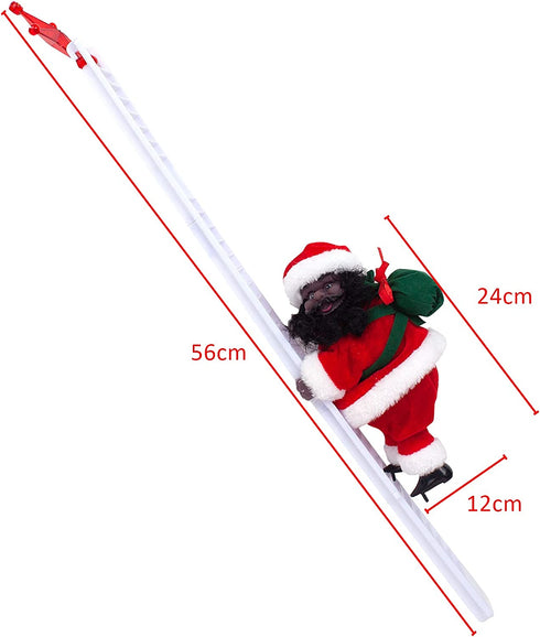 Santa Claus Climbing Ladder, Electric Christmas Climber Santa Plush Doll Toy Gift Decorations, Creative Christmas Tree Ornament Decors (Style B)