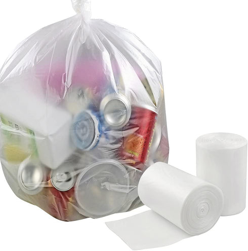Idomy 8 Gallon Clear Kitchen Trash Bags, 100 Counts