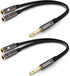KINGTOP 2 Pack 3.5mm Combo Audio Adapter Cable for PS4,PS5,Xbox One,Tablet,Mobile Phone,PC Gaming Headsets and New Version Laptop