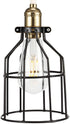 Simple Deluxe 4-Pack Adjustable Industrial Clamp on Metal Bulb Guard Cage for Pendant, Farmhouse Light Fixture, Vintage Lamp Shades and Hanging Lamp, Black