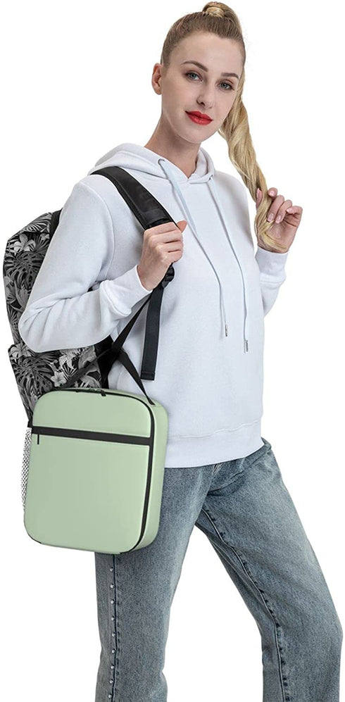 YvoneDBrownn Solid Sage Mint Green Matching Lunch Bag Cooler Bag Women Tote Bag Insulated Lunch Box Water-resistant Thermal for womenPicnicBoatingBeachFishingWork, Black, One Size