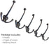 5 Pack Ambipolar TriLeg Hook, Heavy Duty Big Triple Leg / Double Coat Hooks Base. Entryway Coat Hooks, Scarf and Jacket Hangers.Perfect Bath Towel Heavy Hooks (5 Pack, Oil Rubbed Bronze)