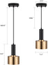 Modern Mini Pendant Light with 4W LED Bulb, One-Light Adjustable Metal Pendant Lighting Fixture for Kitchen Island Cafe Bar, Gold and Black