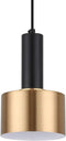 Modern Mini Pendant Light with 4W LED Bulb, One-Light Adjustable Metal Pendant Lighting Fixture for Kitchen Island Cafe Bar, Gold and Black