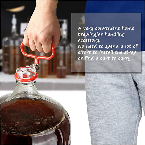 glrovazas Carboy Handle 3 Pcs Practical Home Accessories for Standard Carboy Handle,Heavy Duty Glass Carboy Handle,Home Brewing Wine,Making Beer Brewing,Smooth Neck Fermenter,Smooth Neck Fermenter