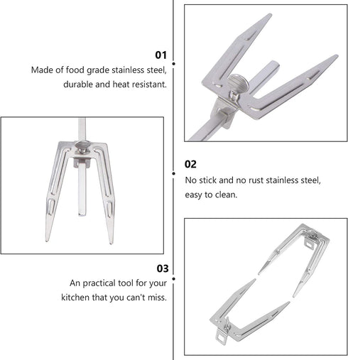 Cabilock Air Fryer Universal Rotisserie Baking Stainless Steel Creative Rotating Roast Chicken Fork Grill Rotisserie for Home Kitchen