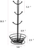 Coffee Pod Holder with Mug Rack, Black Metal K-Cups Pods Storage Organizer for Coffee Capsule with Mugs Tree for 6 Cups