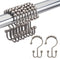 Amazer Shower Curtain Rings, Rust-Resistant Metal Double Shower Hooks for Curtain Rolling Shower Curtain Hooks Rings Shower Rings for Bathroom Shower Curtain Rod , Matte Nickel, Set of 12 Rings