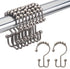 Amazer Shower Curtain Rings, Rust-Resistant Metal Double Shower Hooks for Curtain Rolling Shower Curtain Hooks Rings Shower Rings for Bathroom Shower Curtain Rod , Matte Nickel, Set of 12 Rings
