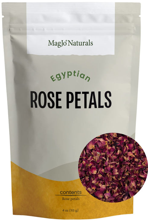 Red Rose Petals, Dried | Culinary Grade A | Egyptian fields in Faiyum | 4 Ounces (Quarter Pound)