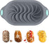 Silicone Bread Loaf Pan with Swirl Design, Chicrinum Food Grade Non-Stick Silicone Baking Mold for Homemade Bread, Cake, Metal Reinforced Frame Secure, BPA Free, Dishwasher Safe