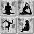 Kolo Wall Art Abstract Yoga Wall Art Canvas Prints 4 Panels Black and White Zen Painting Picture with Lotus Flower Modern Wall Decor Framed for Home Wall Decoration 12"x12"x4 pcs (12"x12"x4 Panels)