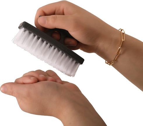 Superio Nail Brush Set (3 Pack) Cleaner with Handle - Durable Brush Scrubber to Clean Toes, Fingernails, Hand Scrubber All Surface Cleaning, Heavy Duty Scrub Brush Stiff Bristles, Easy to Hold (Grey)