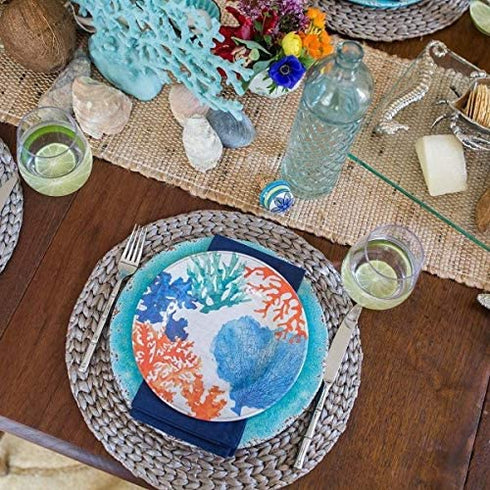 Jute Hand Woven Table Runner- Rustic Bohemian Design for Parties Dining Table Holidays Use House Warming Gift (13x72 INCH, Natural Jute)