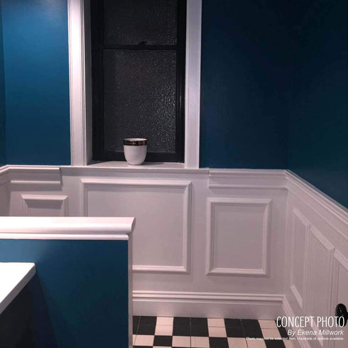 Ekena Millwork PNL20X24AS-02 20"W x 24"H x 1/2"P Ashford Molded Scalloped Wainscot Wall Panel
