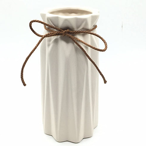 Anding White Ceramic Vase - Elegant Origami Art Design- Ideal Gift for Friends and Family, Wedding, Desktop Center Vase, A Perfect Home Decor Vase (LY096)