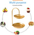 TOBENO Gold Tiered Tray 2 Tier Fruit Stand Basket Counter Top Fruit Basket Bowl Makeup Organizer For Vanity Bathroom Trays For Counter Donut Stand Snack Basket Dessert Table Decorations Stands
