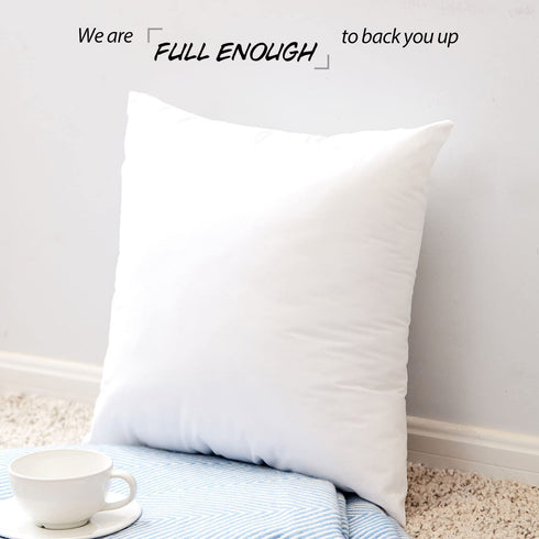 Emolli Decorative Throw Pillow Set - 2 Pack Microfiber Filled White Cotton Cover Throw Pillow Insert, 20 x 20 inches
