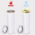 Stainless Steel Skinny Tumbler, Skinny Travel Tumbler, Double Wall Insulated Tumbler with Lid Straw, 20 Oz Slim Water Tumbler Cup, Vacuum Tumbler Travel Mug for Coffee, Beverages, Tea (2 Pack, White)