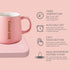 Coffee Mug Warmer, VOBAGA 4 Hours Auto Shut-Off Coffee Warmer Plate for Office Home Desk Use with 3 Temperature Settings, Electric Cup Warmer for Cocoa,Tea, Milk, Water, Pink (No Cup)