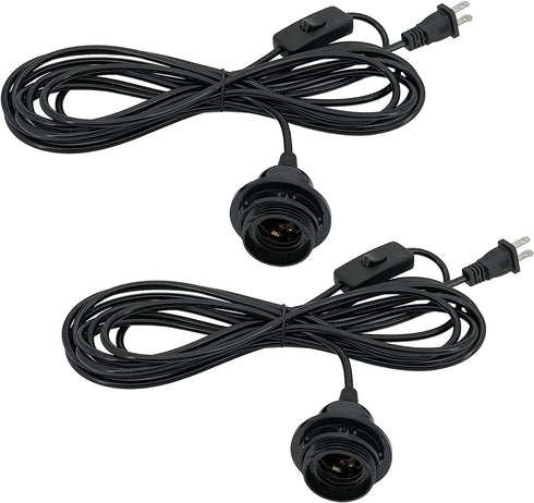 Plug in Hanging Light Kit, Industrial Pendant Lighting Fixture, E26 E27 Retro Hanging Lights with Plug in Cord, 14.76 FT Cord with On/Off Switch Hanging Lamp Fixture for Living Room Bedroom