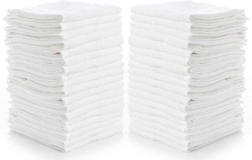Simpli-Magic Cotton Washcloths White, 40 Pack, Size: 12x12