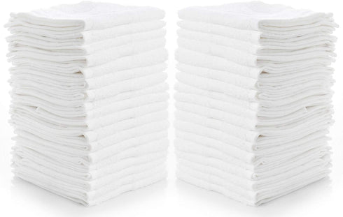 Simpli-Magic Cotton Washcloths White, 40 Pack, Size: 12x12