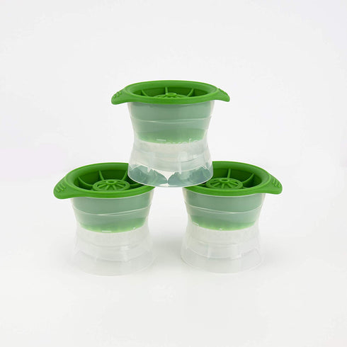 Tovolo Set of 3 Golf Ball Ice Molds, Sphere Ice Mold for Golfers, Set of 3 Leak-Free Ice Molds, Slow-Melting Ice for Whisky & Spirits, Golf Ball Ice Novelty Drink Molds, Green
