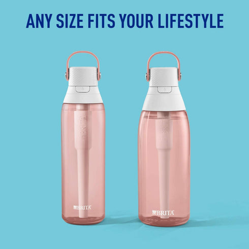 Brita Plastic Water Filter Bottle, 26 Ounce, Blush, 1 Count