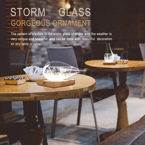 G GGPOWER Storm Glass Weather Forecast Desktop Fashion Creative Weather Station-Teardrop Weather Forecast Bottle-for Home and Office Decoration(XL)