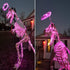 ER CHEN Outdoor Solar String Lights, 99Ft 300LEDs 8 Modes Fairy Lights with RF Remote, Waterproof Copper Wire Lights for Party, Patio, Garden, Yard (Pink)