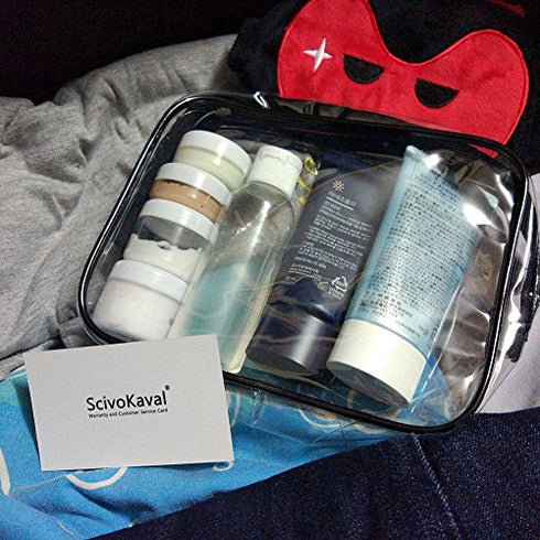 ScivoKaval Clear Carry-On Travel Toiletry Bag TSA 3 1 1 Airline Quart Bag 1 Quart Sized with Zipper for Men and Women 1 Pack